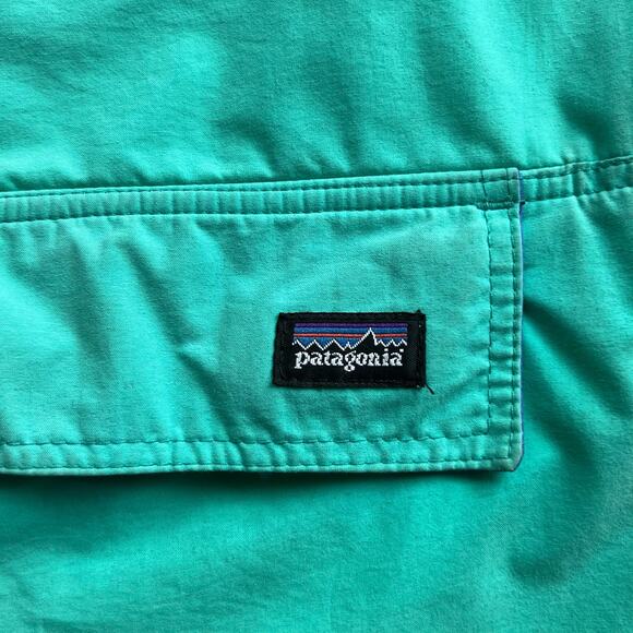 Vintage Made in USA Patagonia Anorak Half Zip Snap T Jacket Faded Green Neon L - Picture 5 of 16